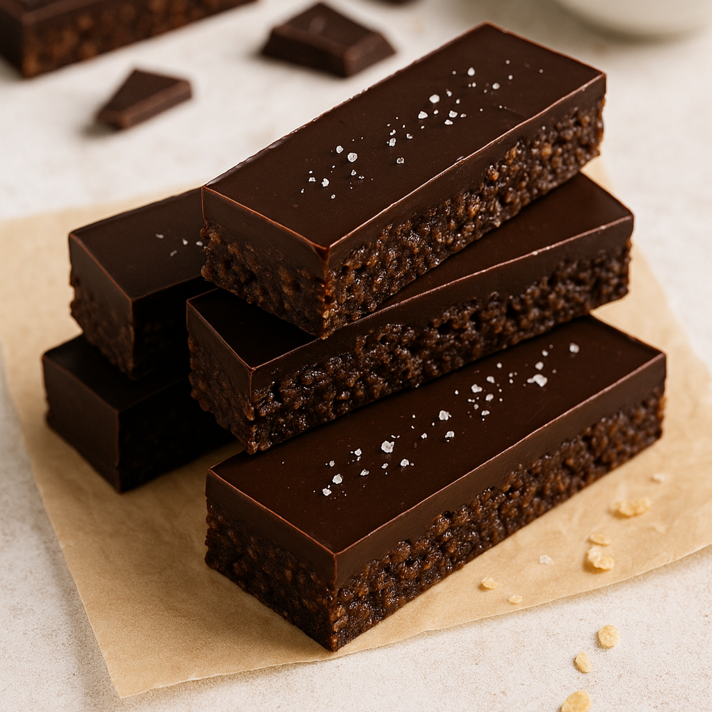 Dark Chocolate Crunch Bars with Feuilletine Crisps
