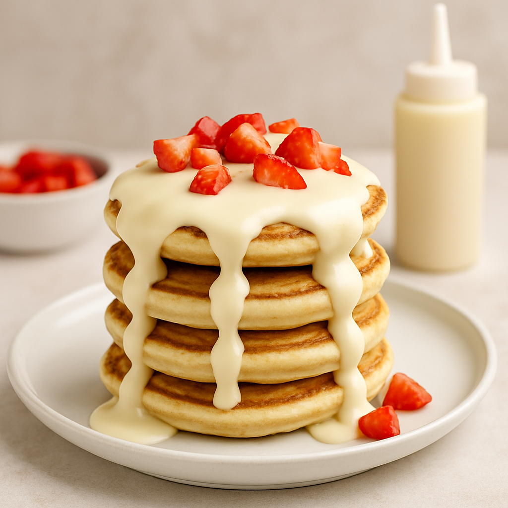 White Chocolate Drizzle Pancakes